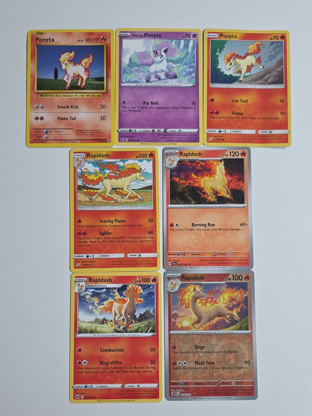 Pokemon Ponyta And Rapidash Cards
